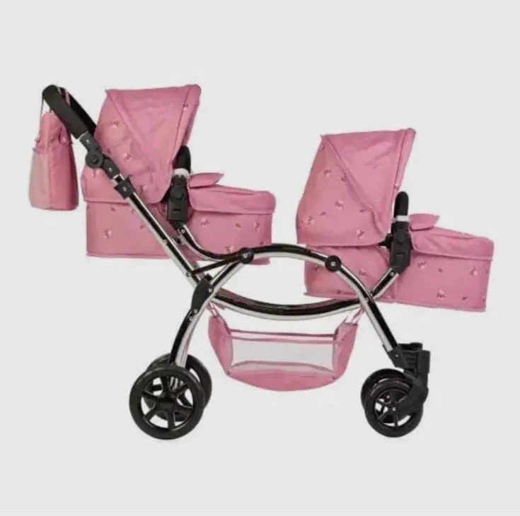 Darcie Twin dolls pram Pink