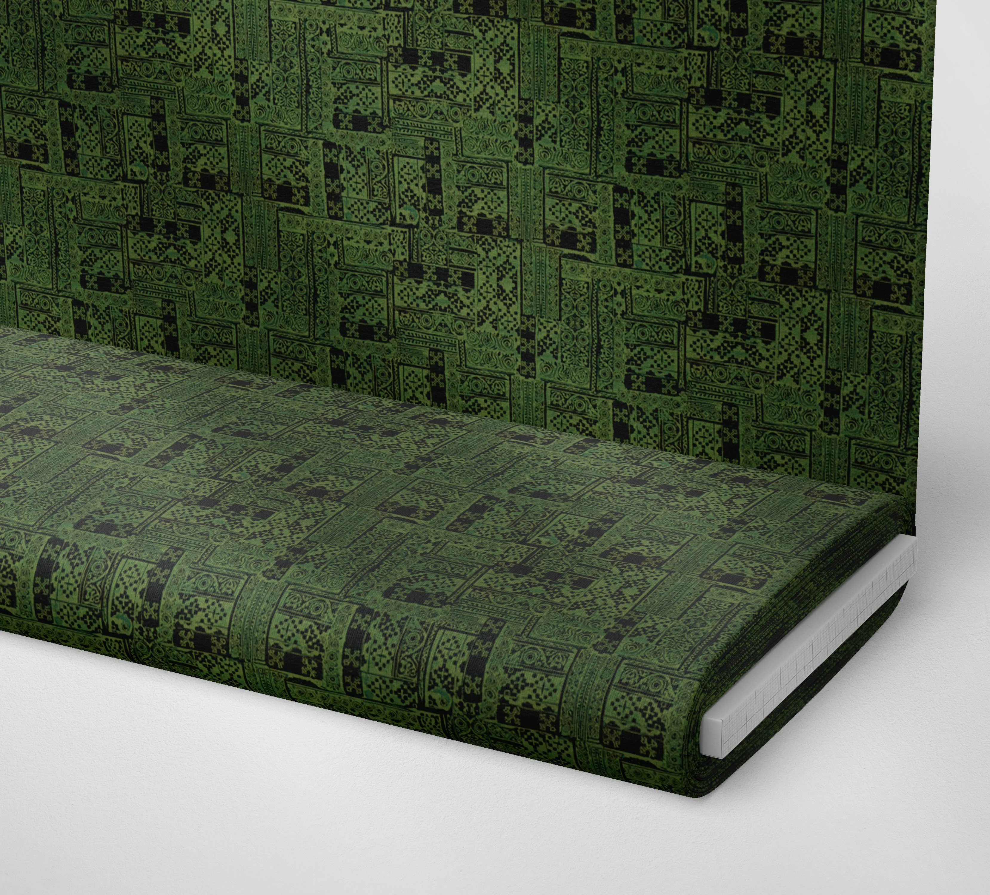 Dark Green Patterned