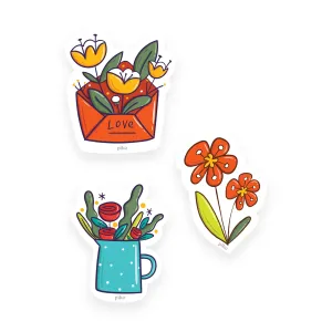 Decal Stickers / Floral - Set of 3