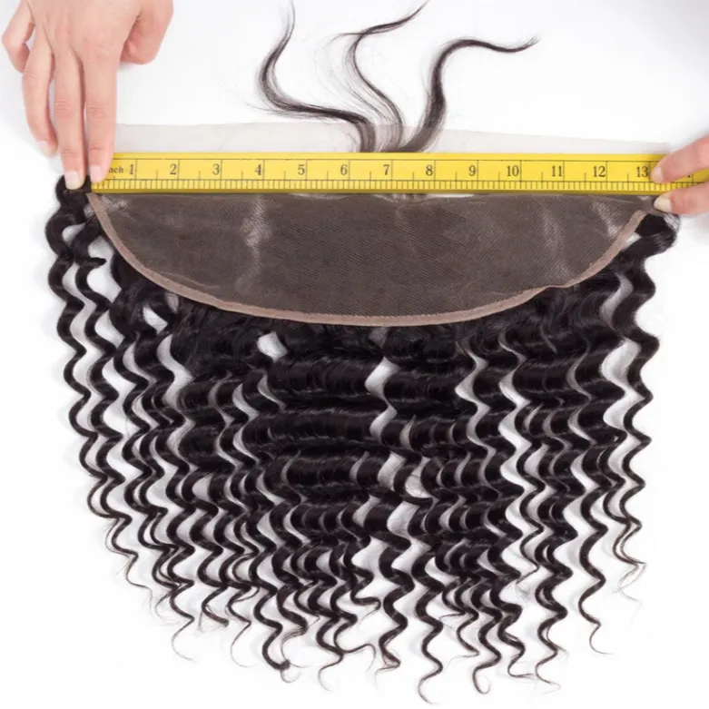 Deep Wave Human Hair Closure 13*4 Lace Frontal Natural Color MYLOCKME