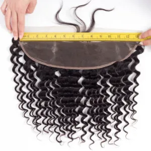 Deep Wave Human Hair Closure 13*4 Lace Frontal Natural Color MYLOCKME