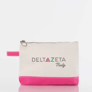 Delta Zeta Canvas Cosmetic Bag - Logo