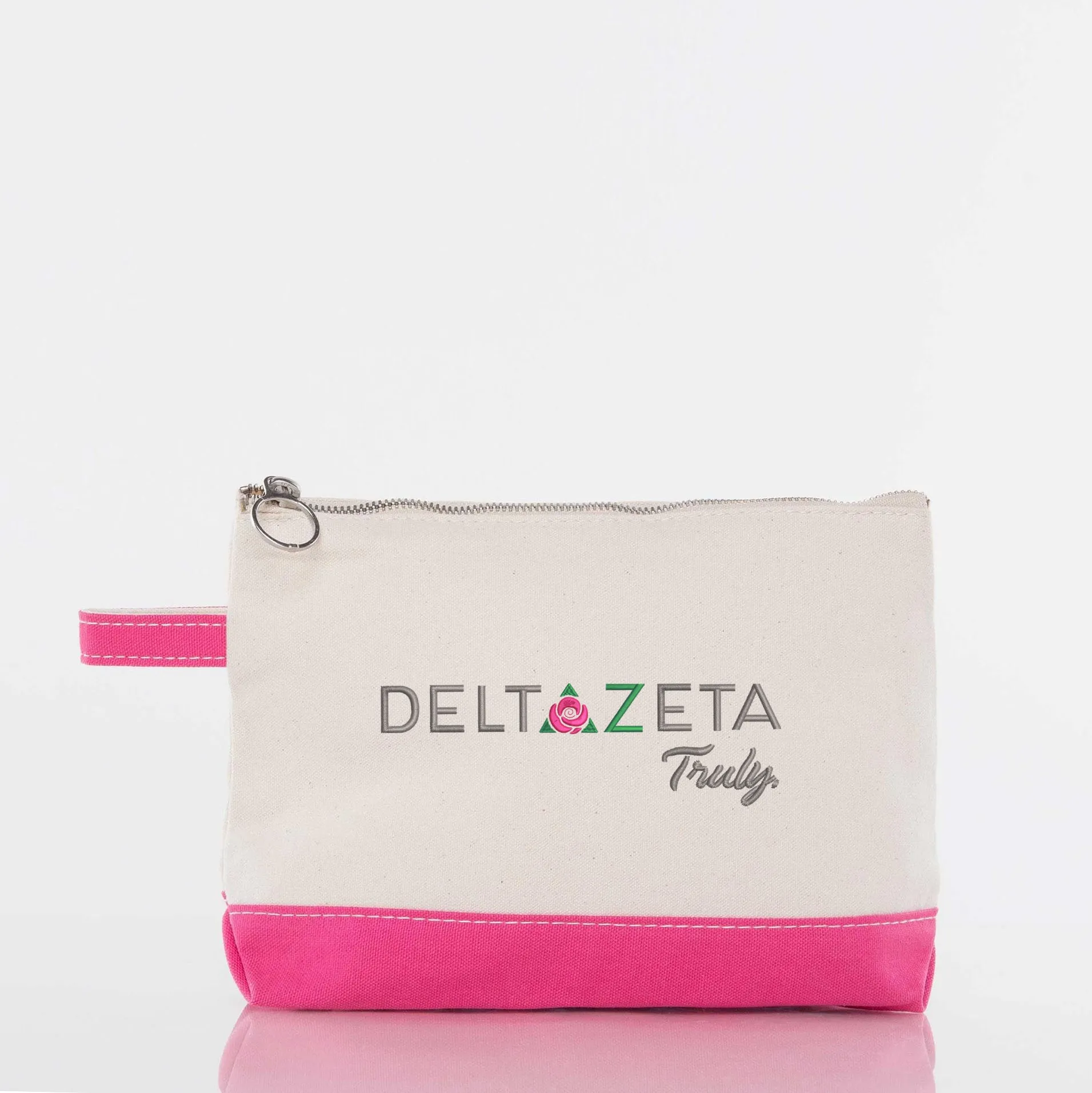 Delta Zeta Canvas Cosmetic Bag - Logo