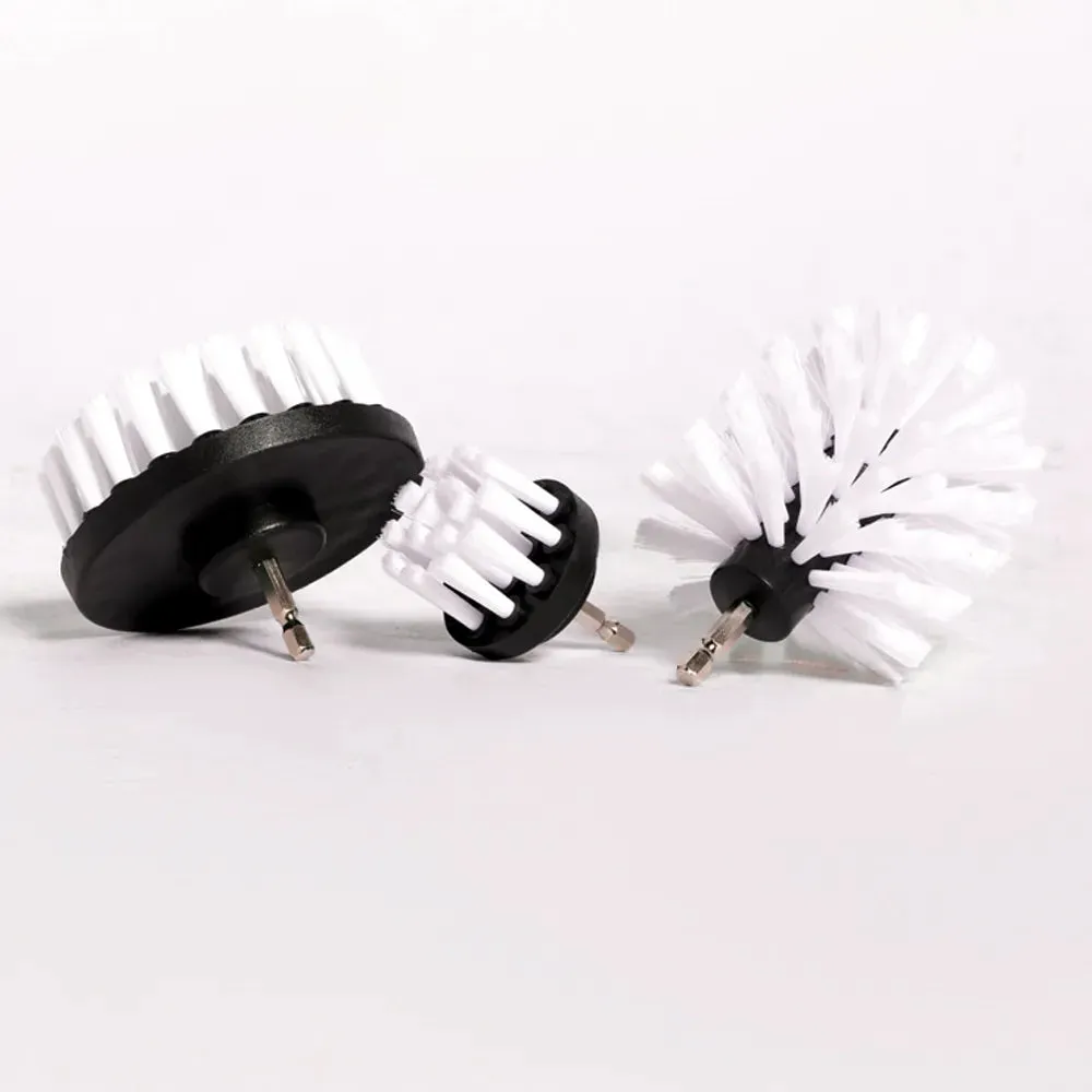 Diamond Shine 3-Pack Soft Bristle Drill Brush Attachment Set, 3 Sizes