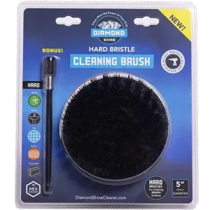 Diamond Shine 5" Drill Brush Attachment & 6" Extension - Firm Bristle
