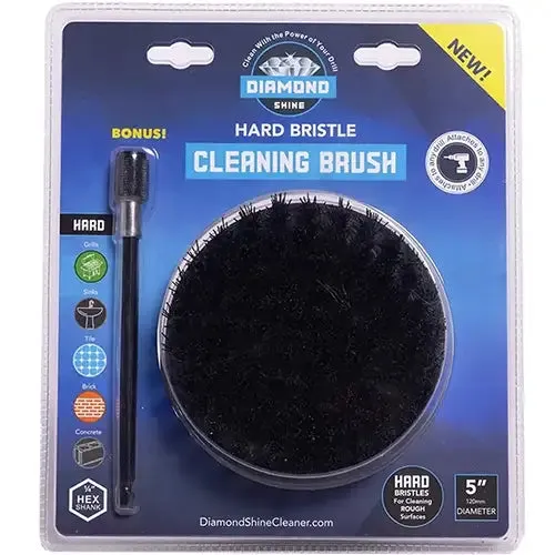 Diamond Shine 5" Drill Brush Attachment & 6" Extension - Firm Bristle
