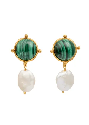 Diane Earring in Malachite