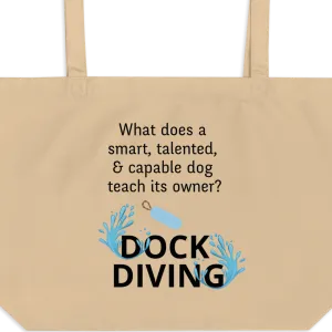 Dog Teaches Dock Diving X-Large Tote/ Shopping Bags