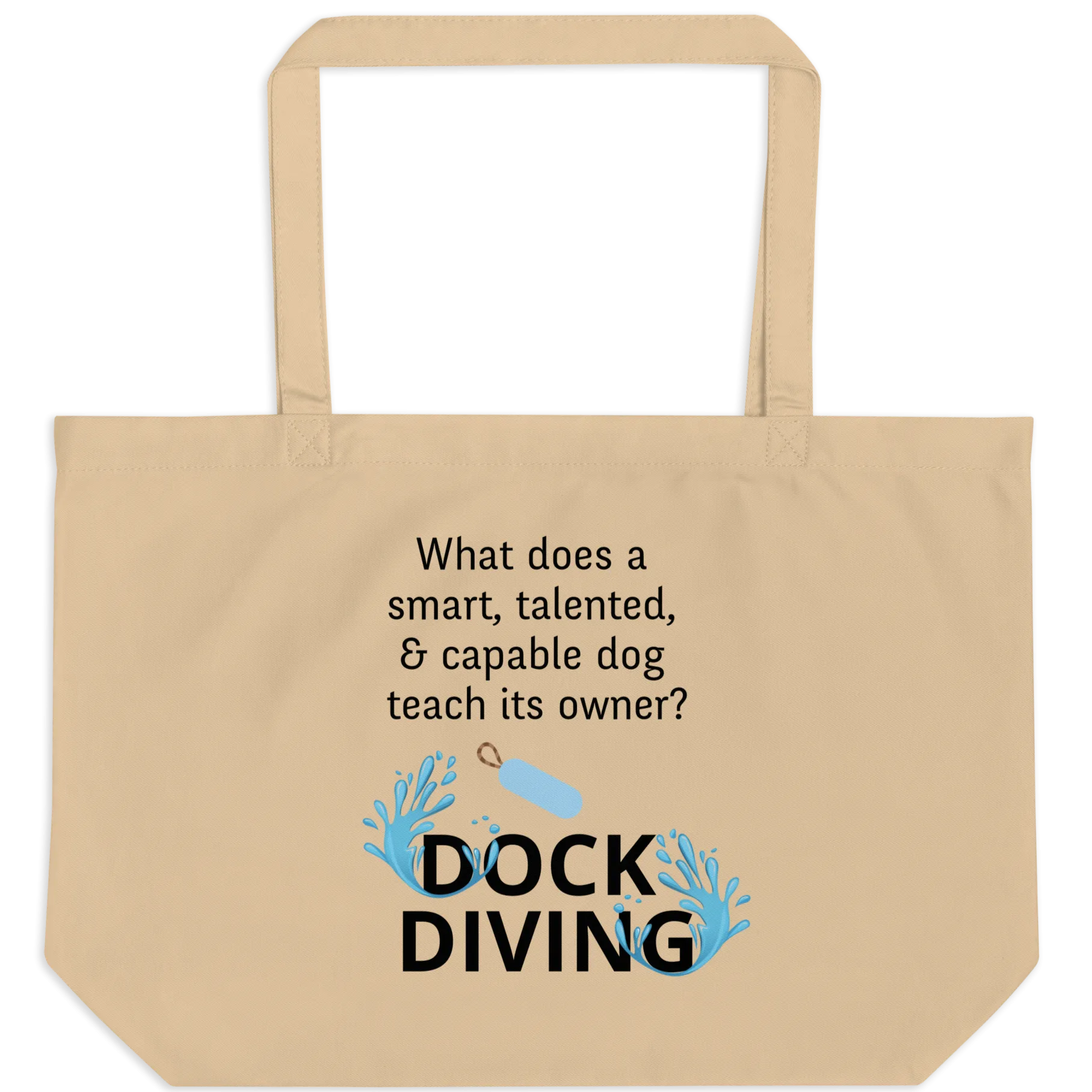Dog Teaches Dock Diving X-Large Tote/ Shopping Bags
