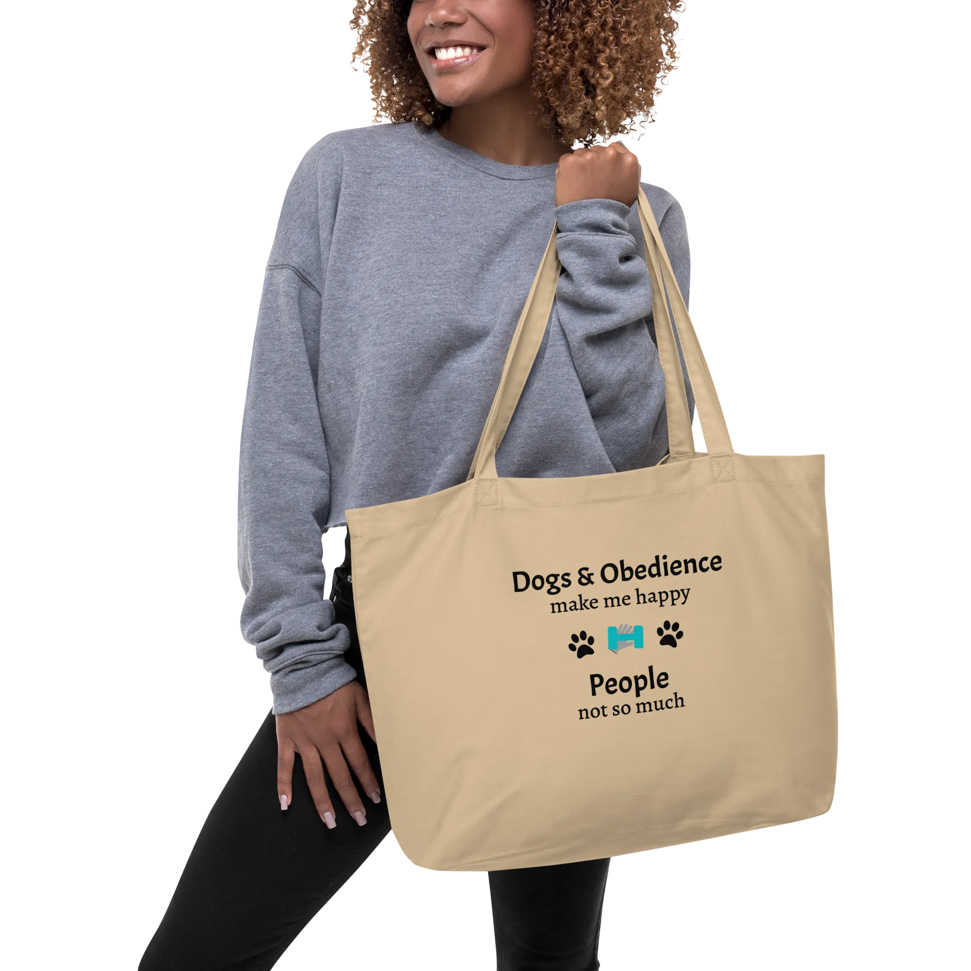 Dogs & Obedience Make Me Happy X-Large Tote/ Shopping Bags