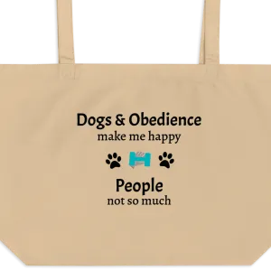 Dogs & Obedience Make Me Happy X-Large Tote/ Shopping Bags
