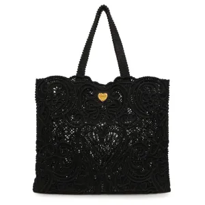 Dolce & Gabbana Black Cordonetto Lace Tote