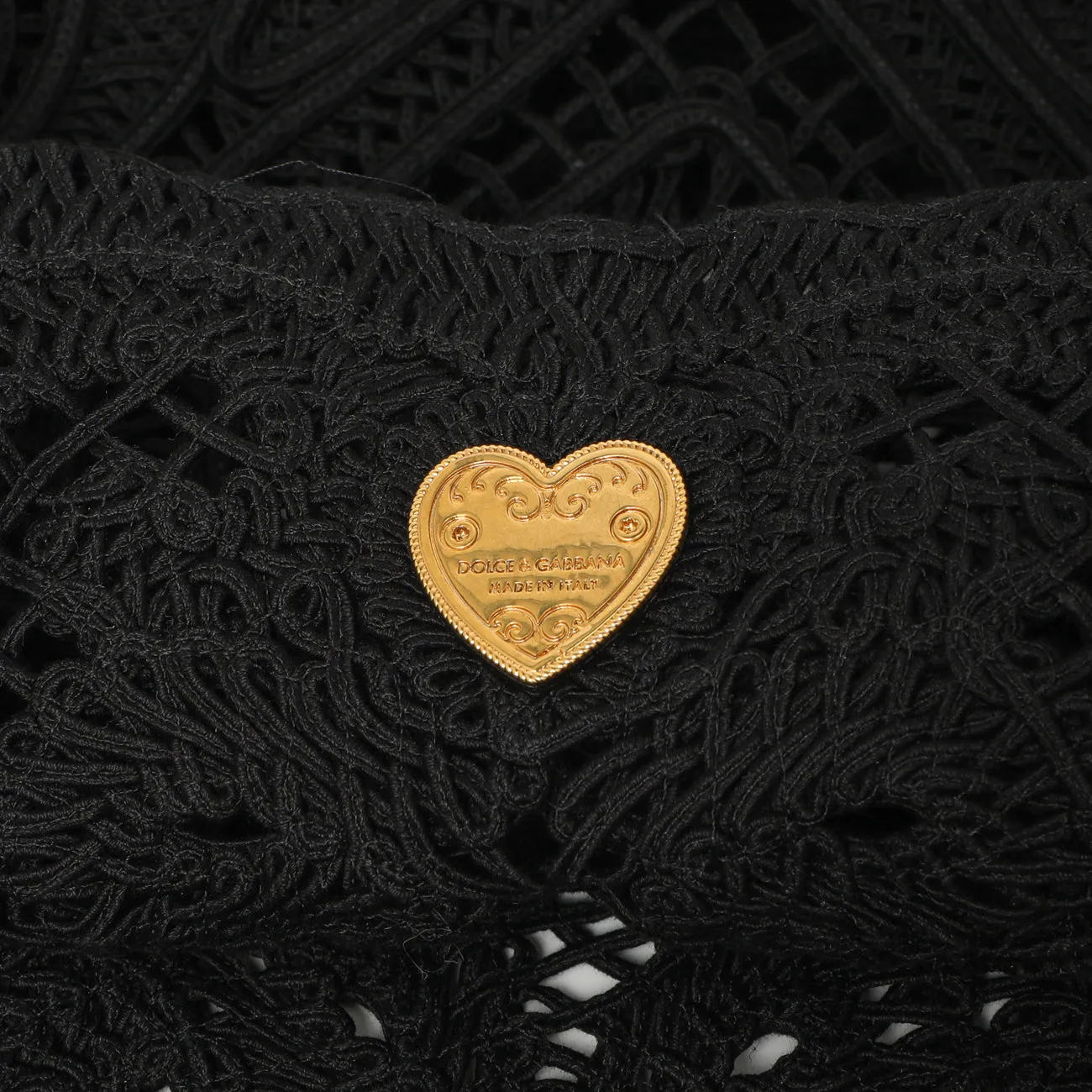 Dolce & Gabbana Black Cordonetto Lace Tote