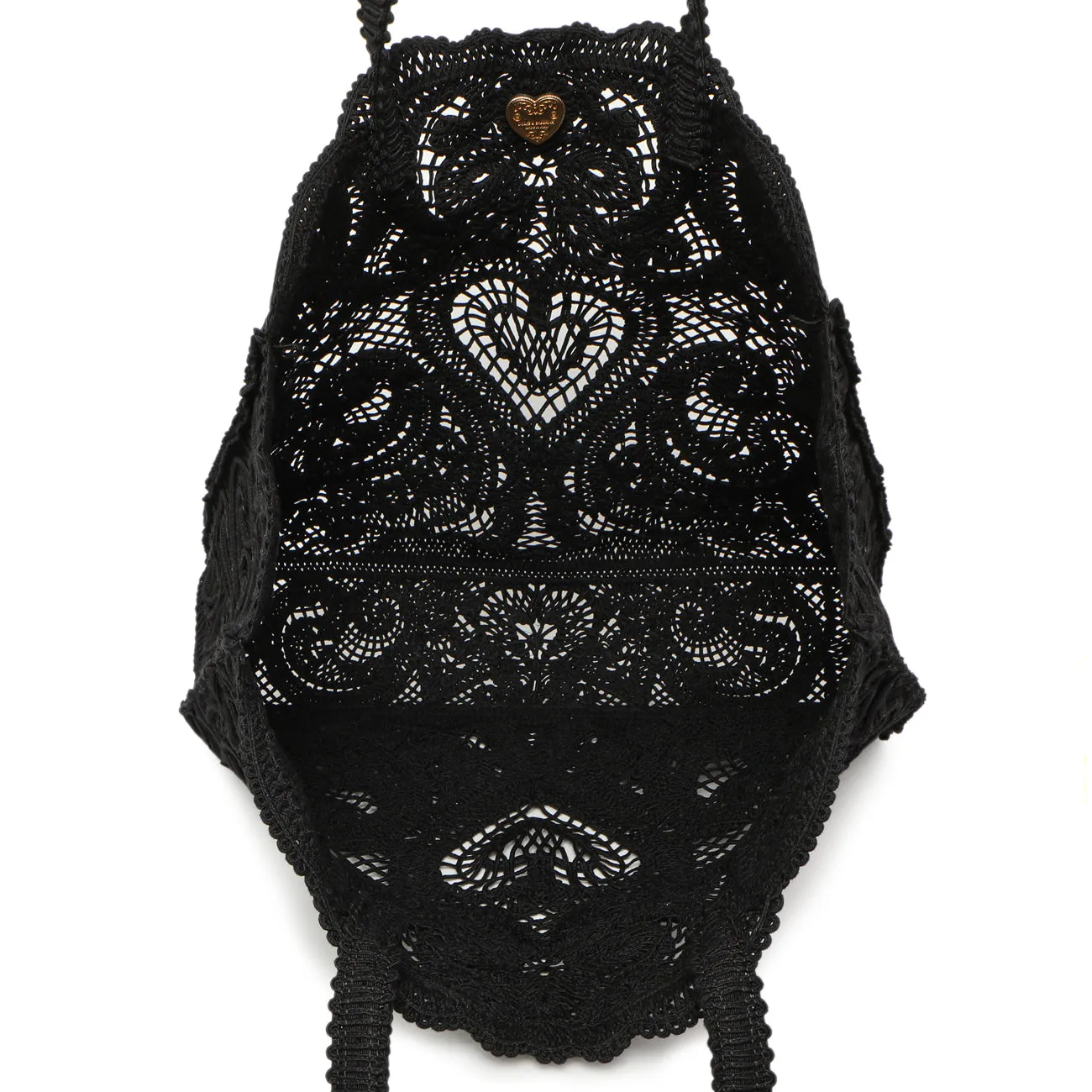 Dolce & Gabbana Black Cordonetto Lace Tote