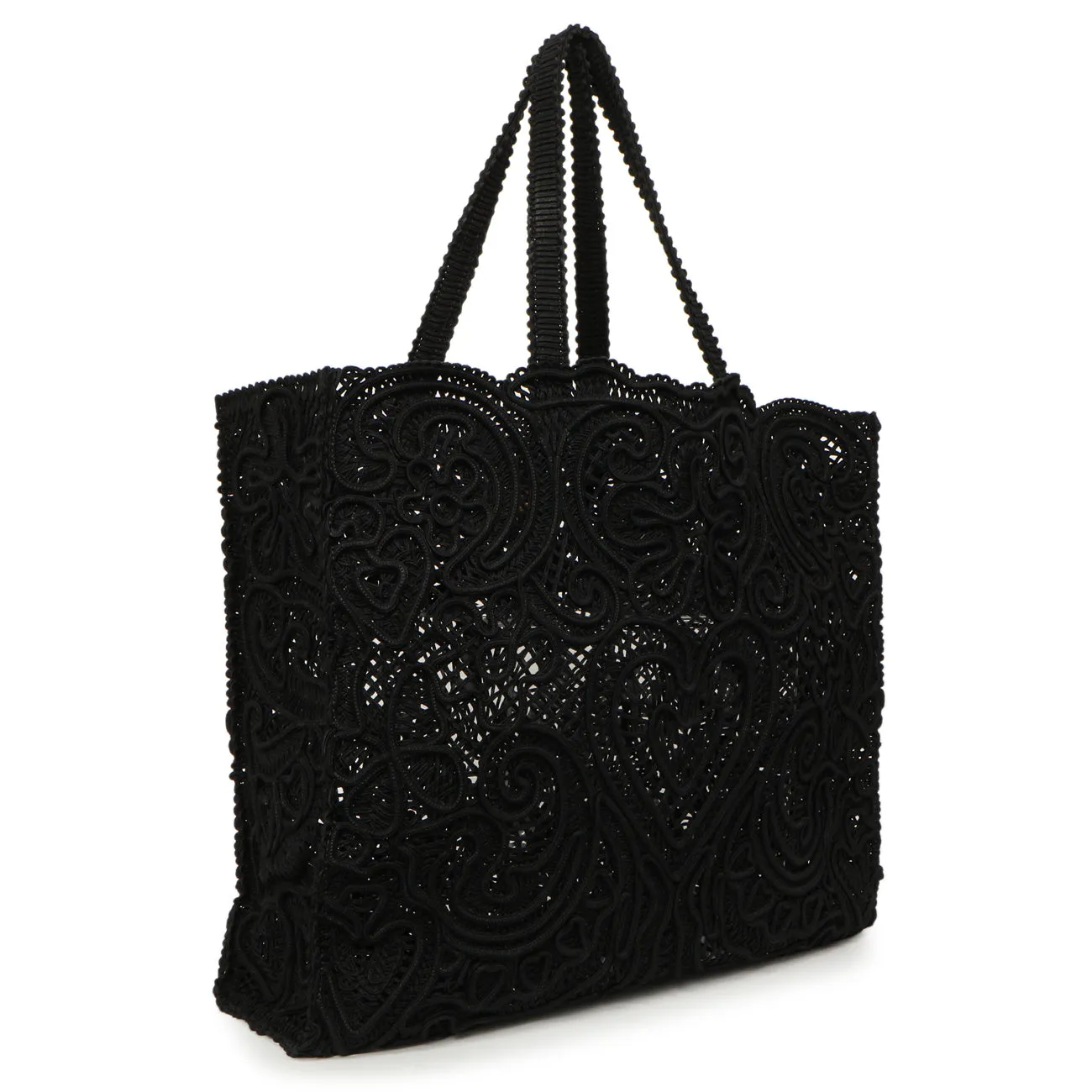 Dolce & Gabbana Black Cordonetto Lace Tote