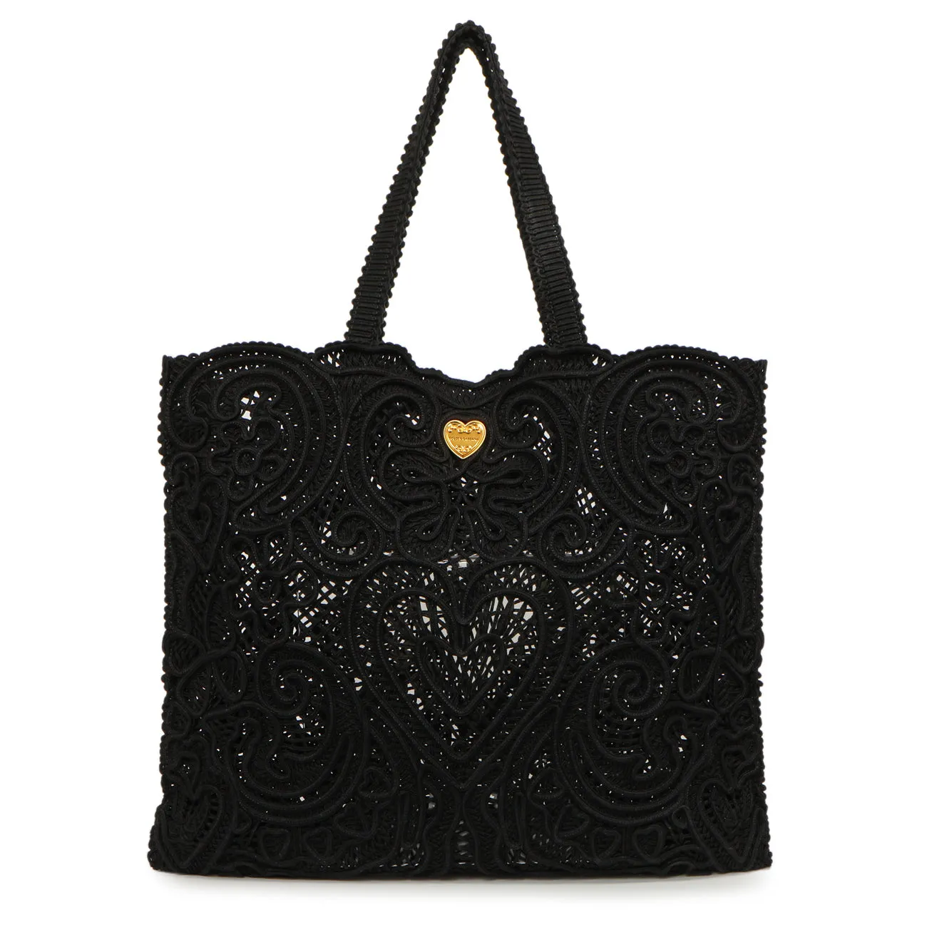 Dolce & Gabbana Black Cordonetto Lace Tote