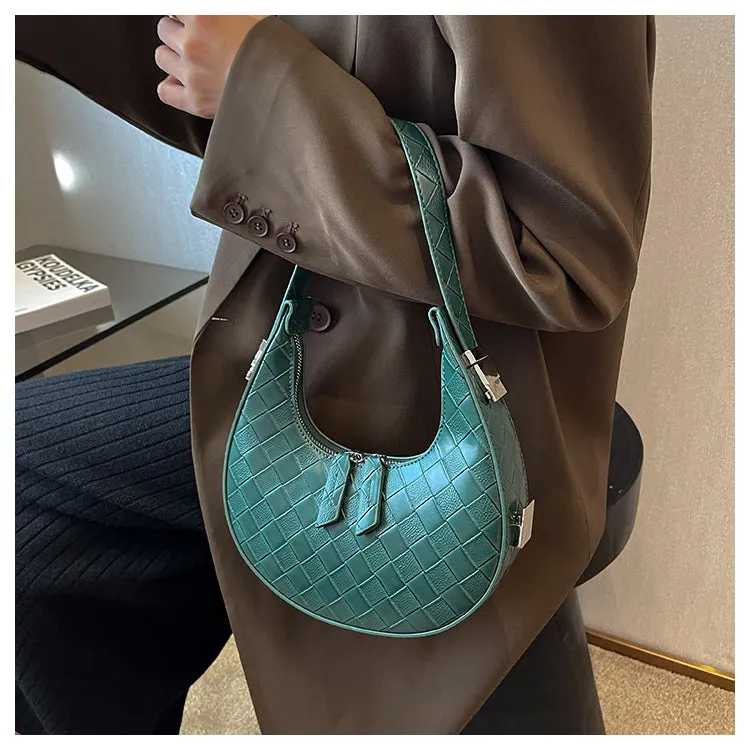 Dori Faux Leather Square Pattern Handbag