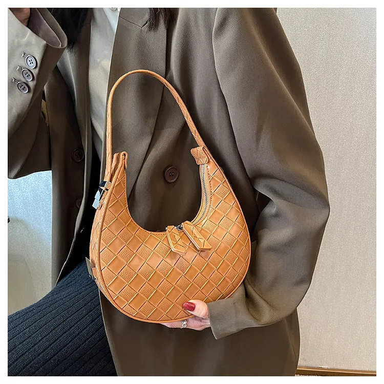 Dori Faux Leather Square Pattern Handbag