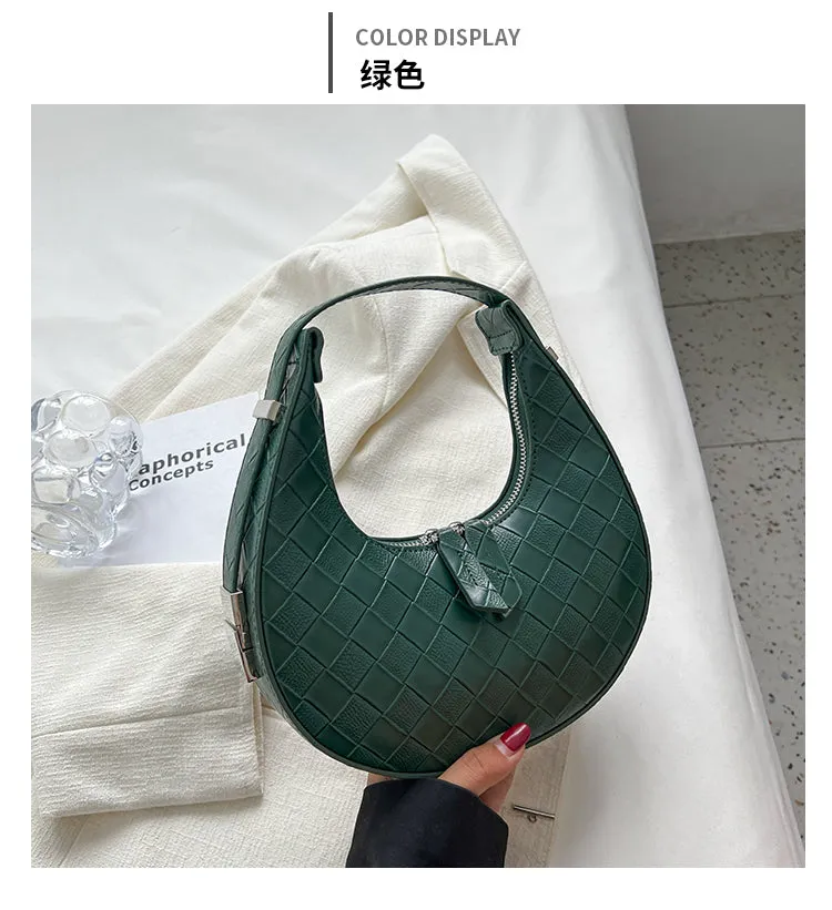 Dori Faux Leather Square Pattern Handbag