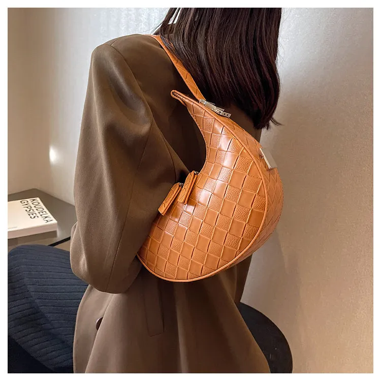 Dori Faux Leather Square Pattern Handbag
