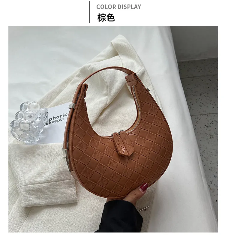 Dori Faux Leather Square Pattern Handbag