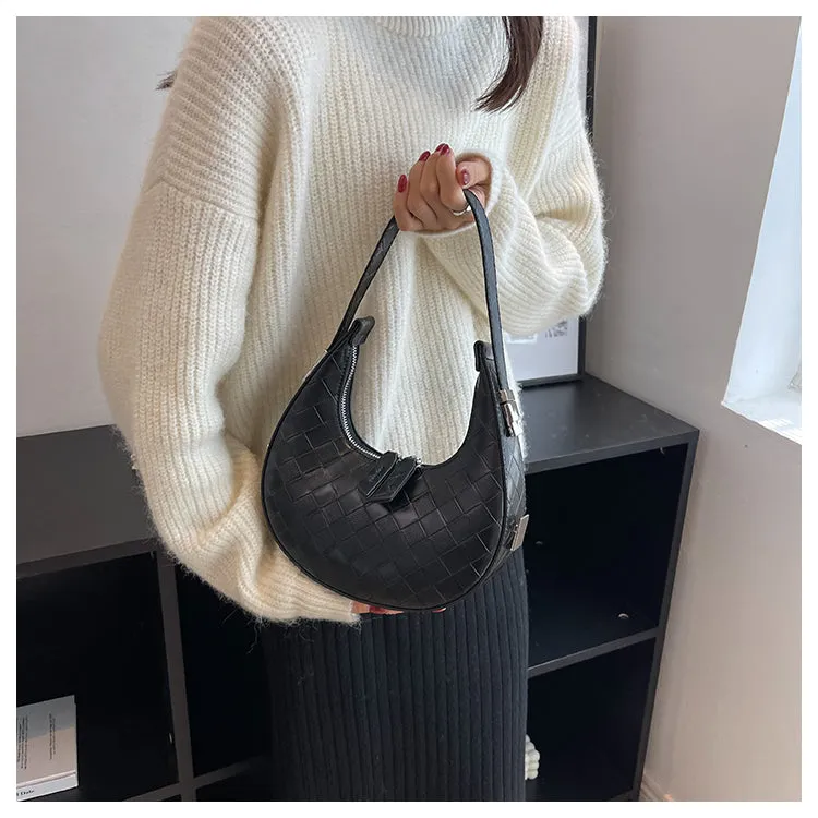Dori Faux Leather Square Pattern Handbag