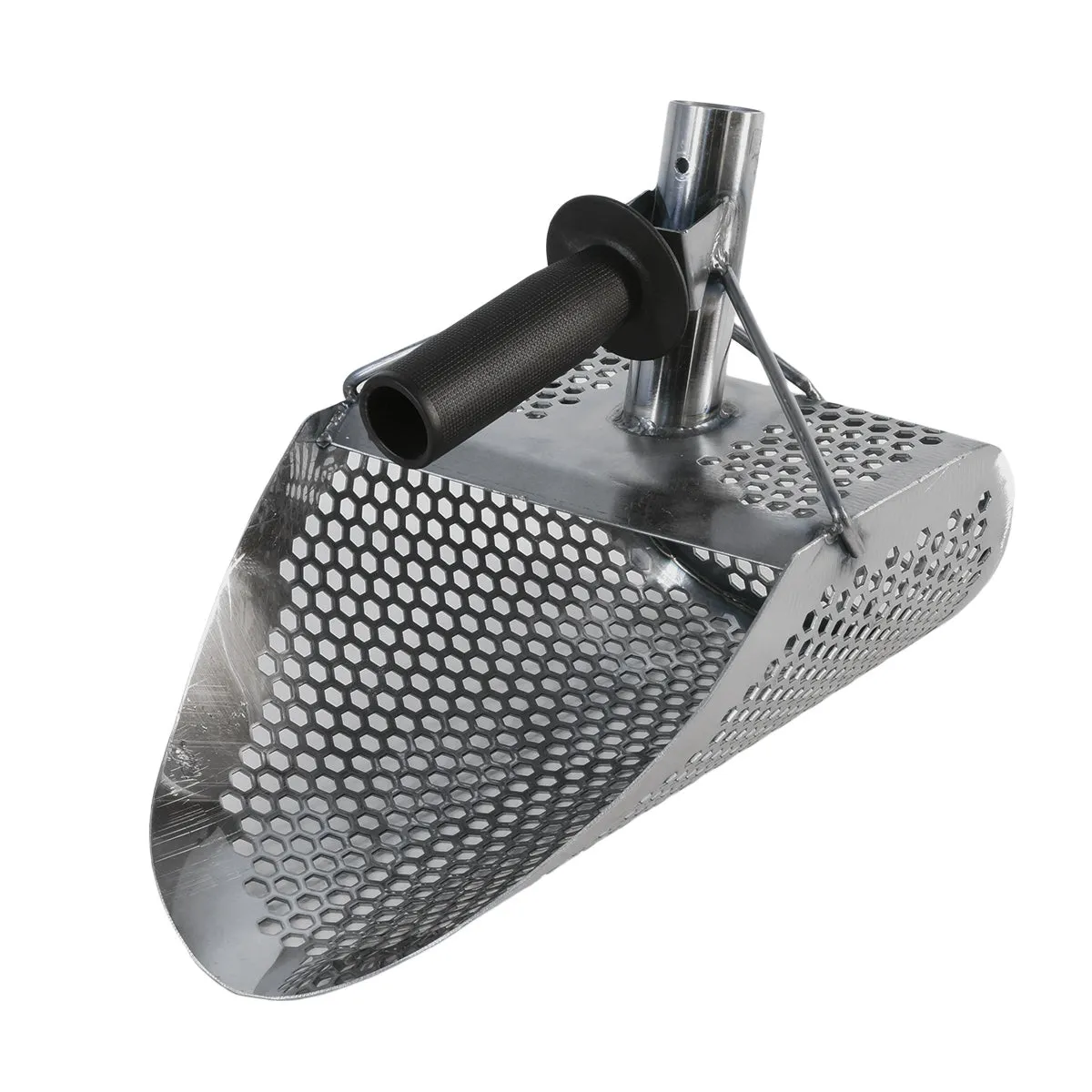 Dune Scoops Kraken 11" x 8" Stainless Steel Metal Detector Sand Scoop w/ Large & Strong Collapsible Stainless Steel Handle Universal Pole