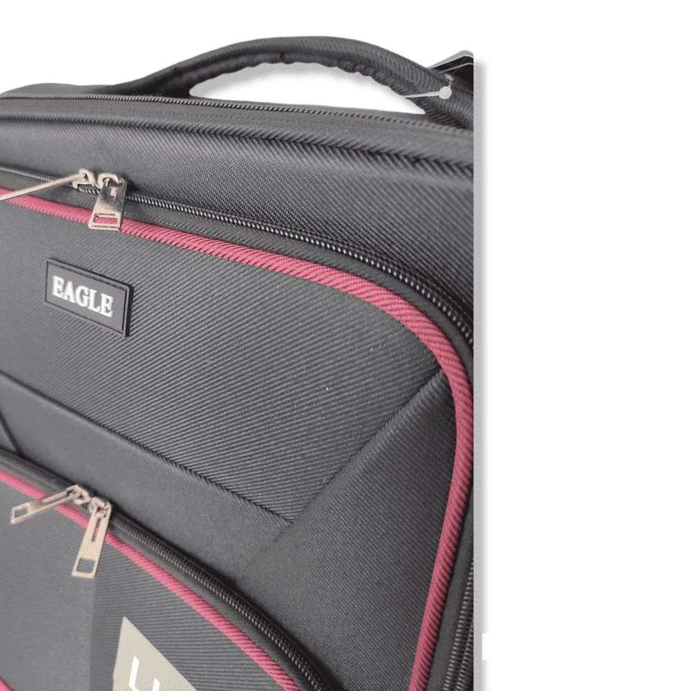 Eagle Lightweight and Durable Cabin Bags with Expandable Capacity - 4 Wheels for Easy Maneuvering - S,M,L,XL Black
