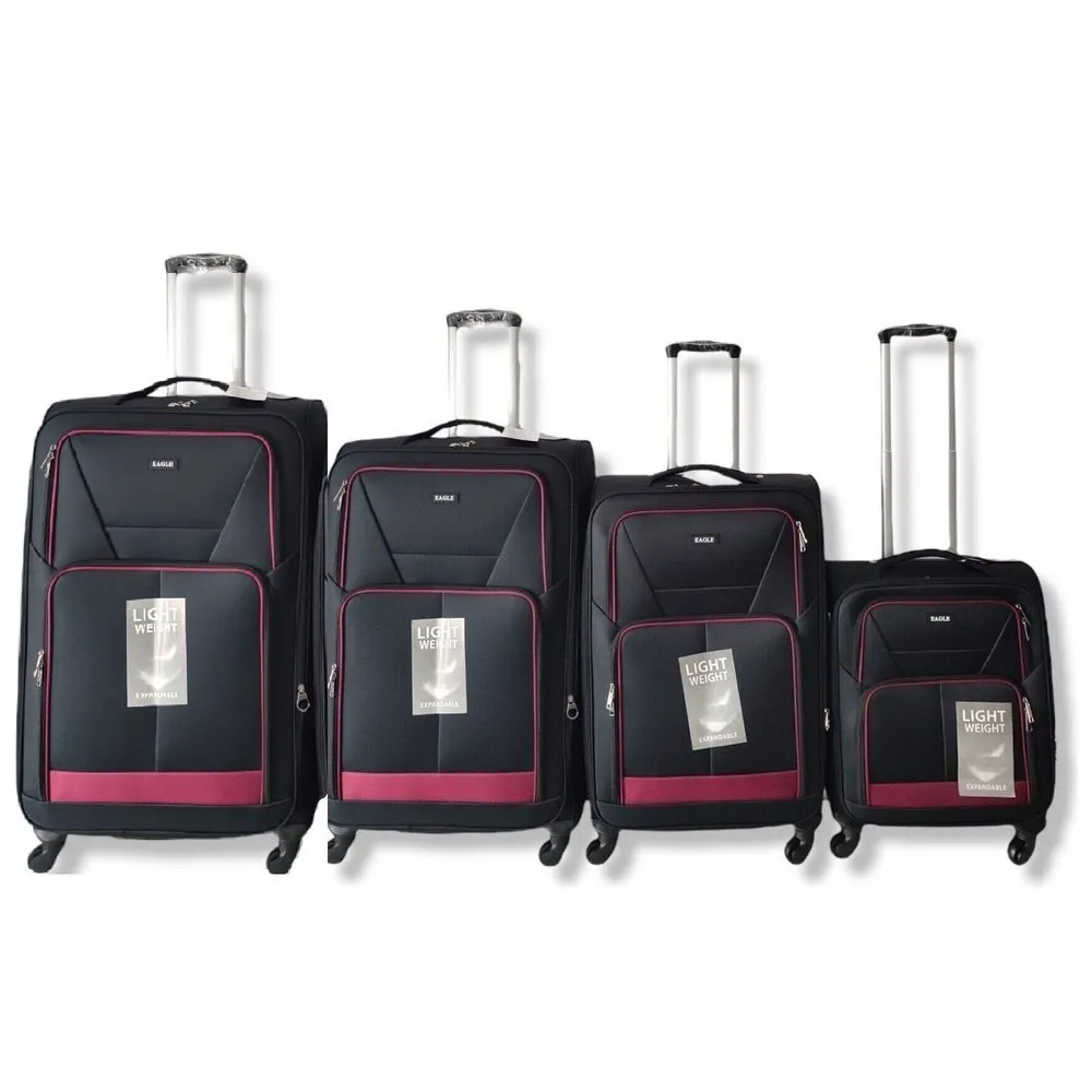 Eagle Lightweight and Durable Cabin Bags with Expandable Capacity - 4 Wheels for Easy Maneuvering - S,M,L,XL Black