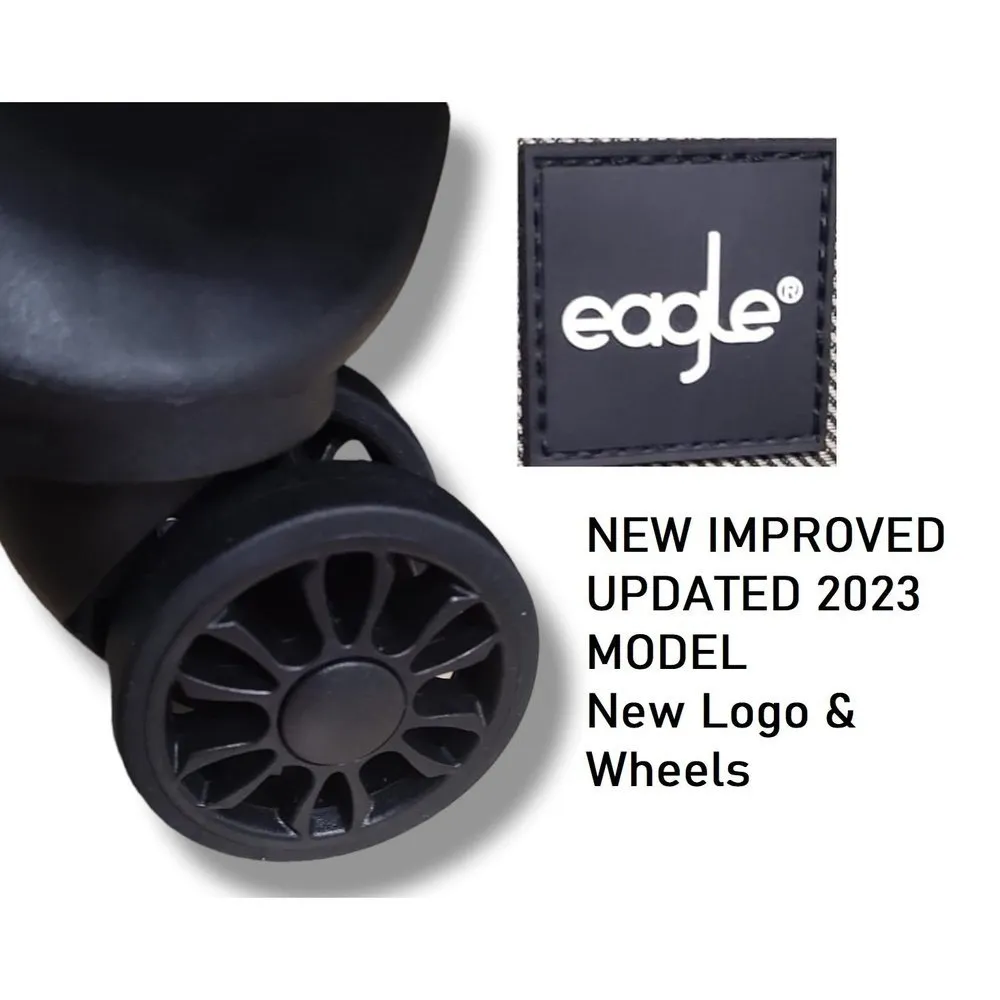 Eagle Lightweight and Durable Cabin Bags with Expandable Capacity - 4 Wheels for Easy Maneuvering - S,M,L,XL Black
