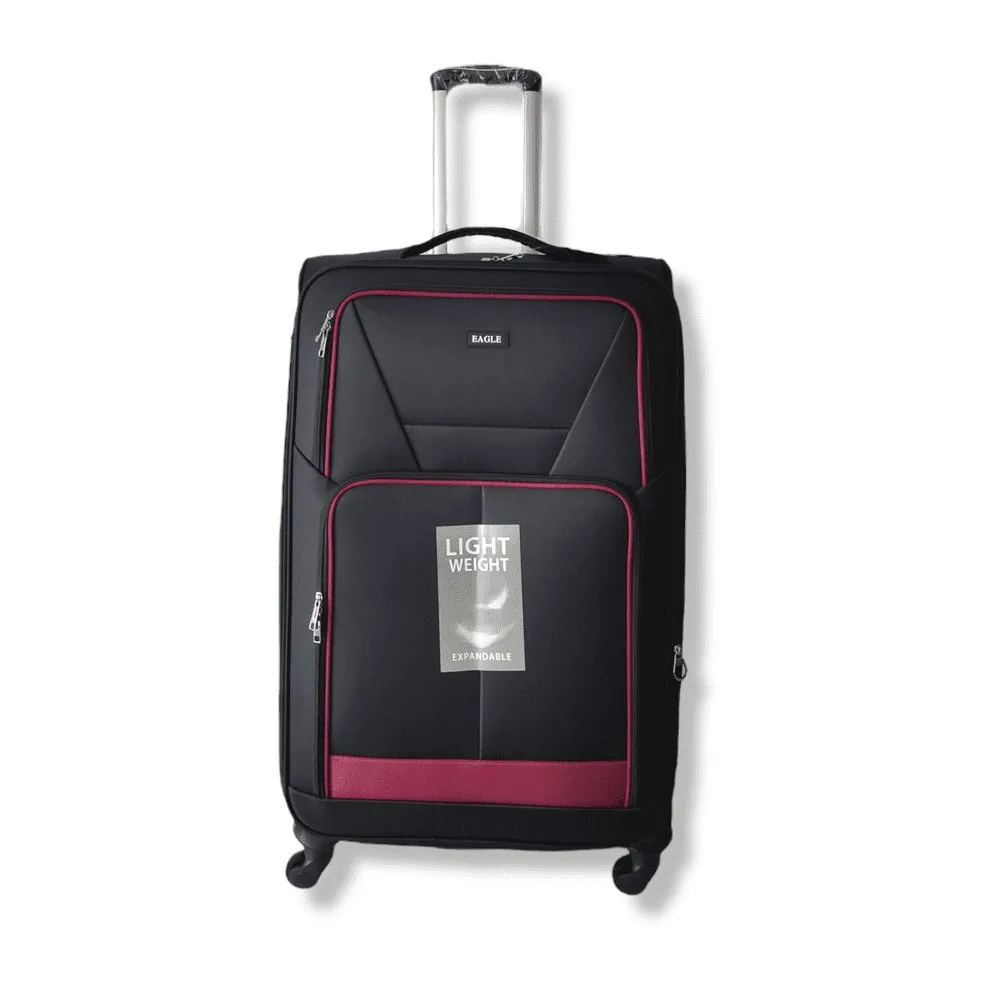 Eagle Lightweight and Durable Cabin Bags with Expandable Capacity - 4 Wheels for Easy Maneuvering - S,M,L,XL Black