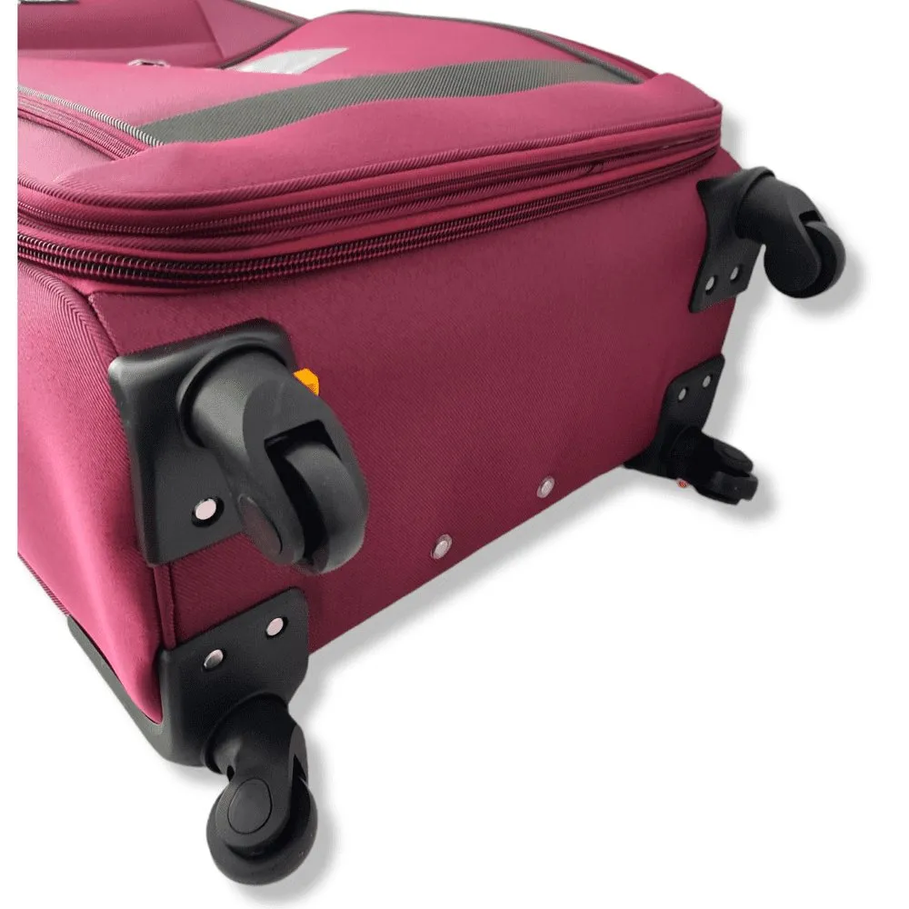 Eagle Lightweight and Durable Cabin Bags with Expandable Capacity - 4 Wheels for Easy Maneuvering - S,M,L,XL Burgundy