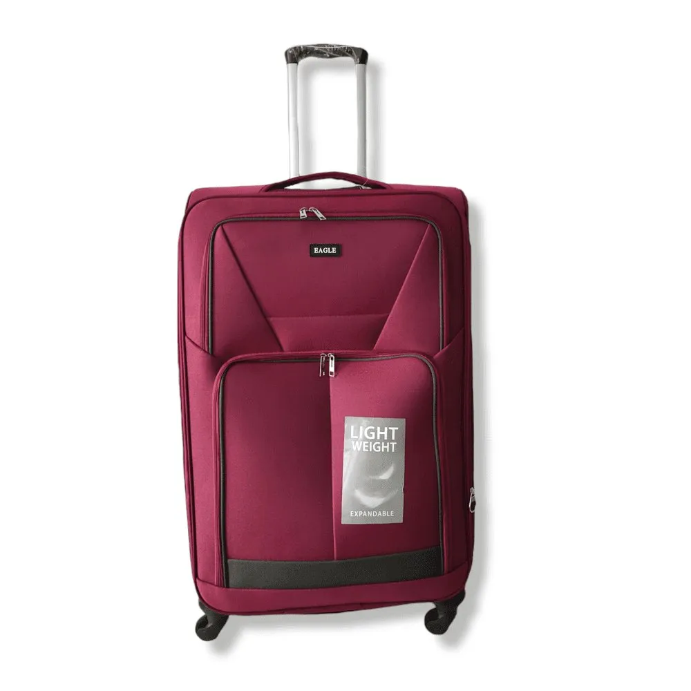 Eagle Lightweight and Durable Cabin Bags with Expandable Capacity - 4 Wheels for Easy Maneuvering - S,M,L,XL Burgundy
