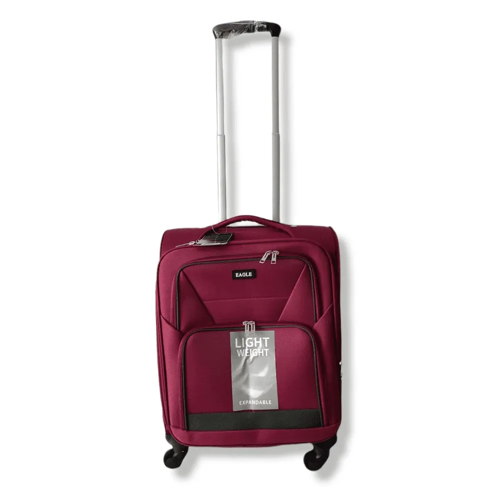 Eagle Lightweight and Durable Cabin Bags with Expandable Capacity - 4 Wheels for Easy Maneuvering - S,M,L,XL Burgundy