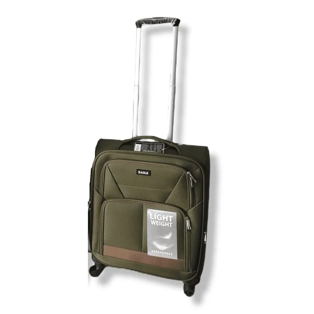 Eagle Lightweight and Durable Cabin Bags with Expandable Capacity - 4 Wheels for Easy Maneuvering - S,M,L,XL Khaki