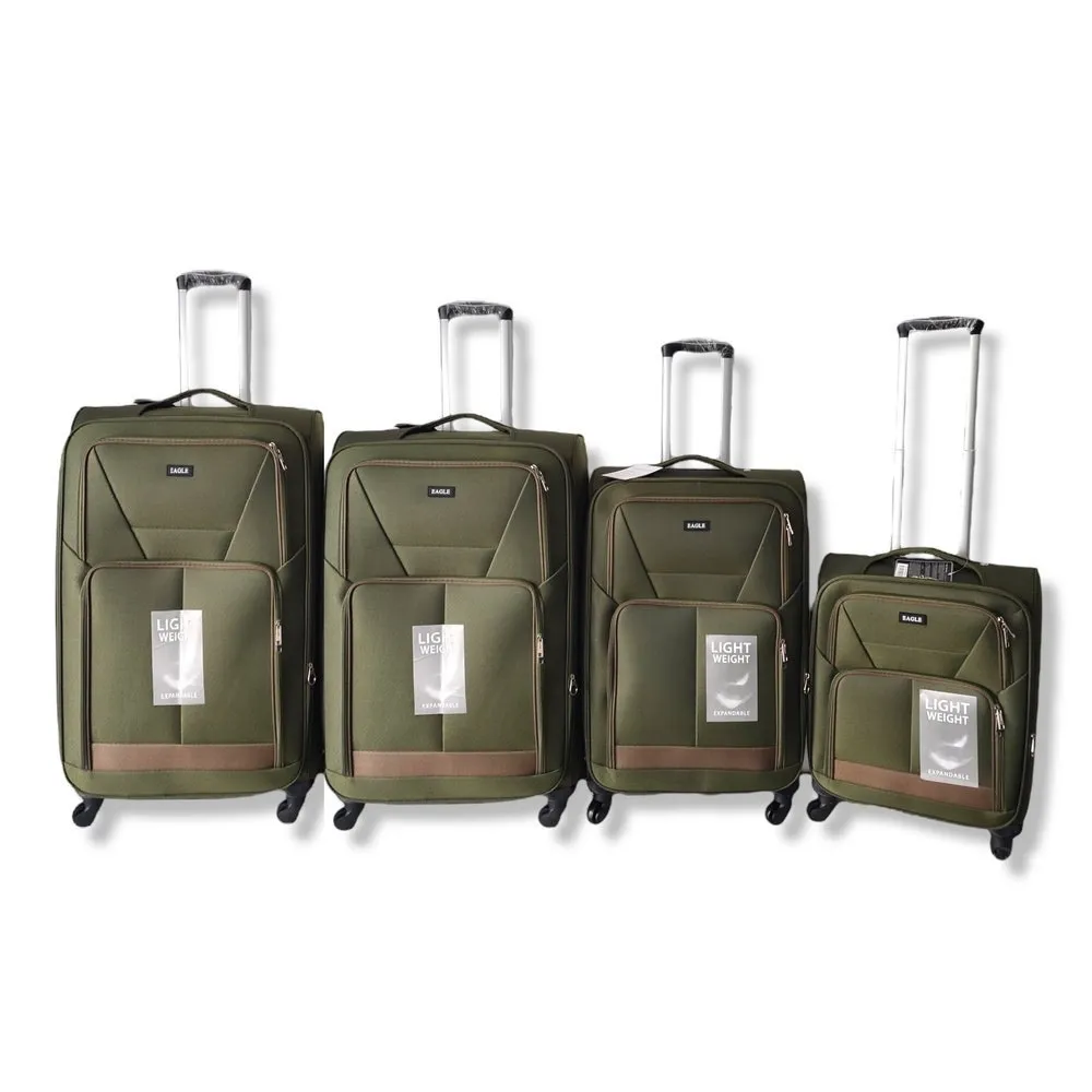 Eagle Lightweight and Durable Cabin Bags with Expandable Capacity - 4 Wheels for Easy Maneuvering - S,M,L,XL Khaki