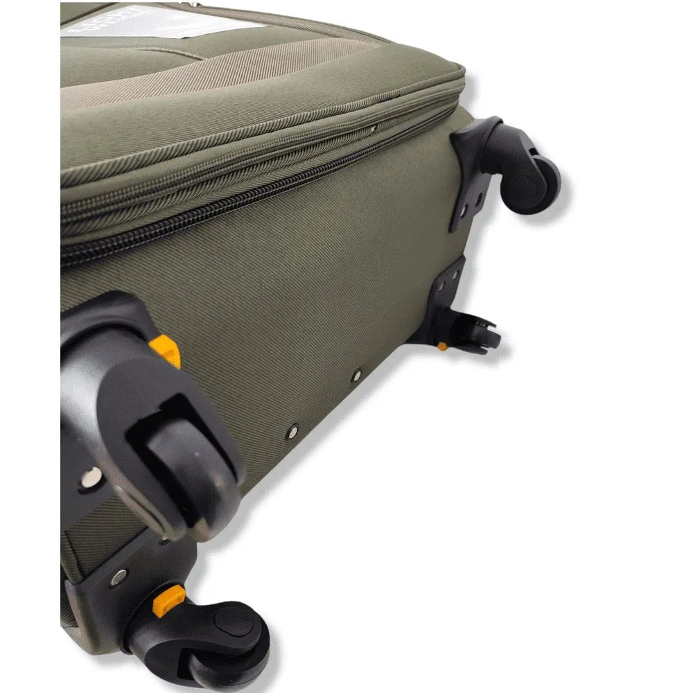 Eagle Lightweight and Durable Cabin Bags with Expandable Capacity - 4 Wheels for Easy Maneuvering - S,M,L,XL Khaki