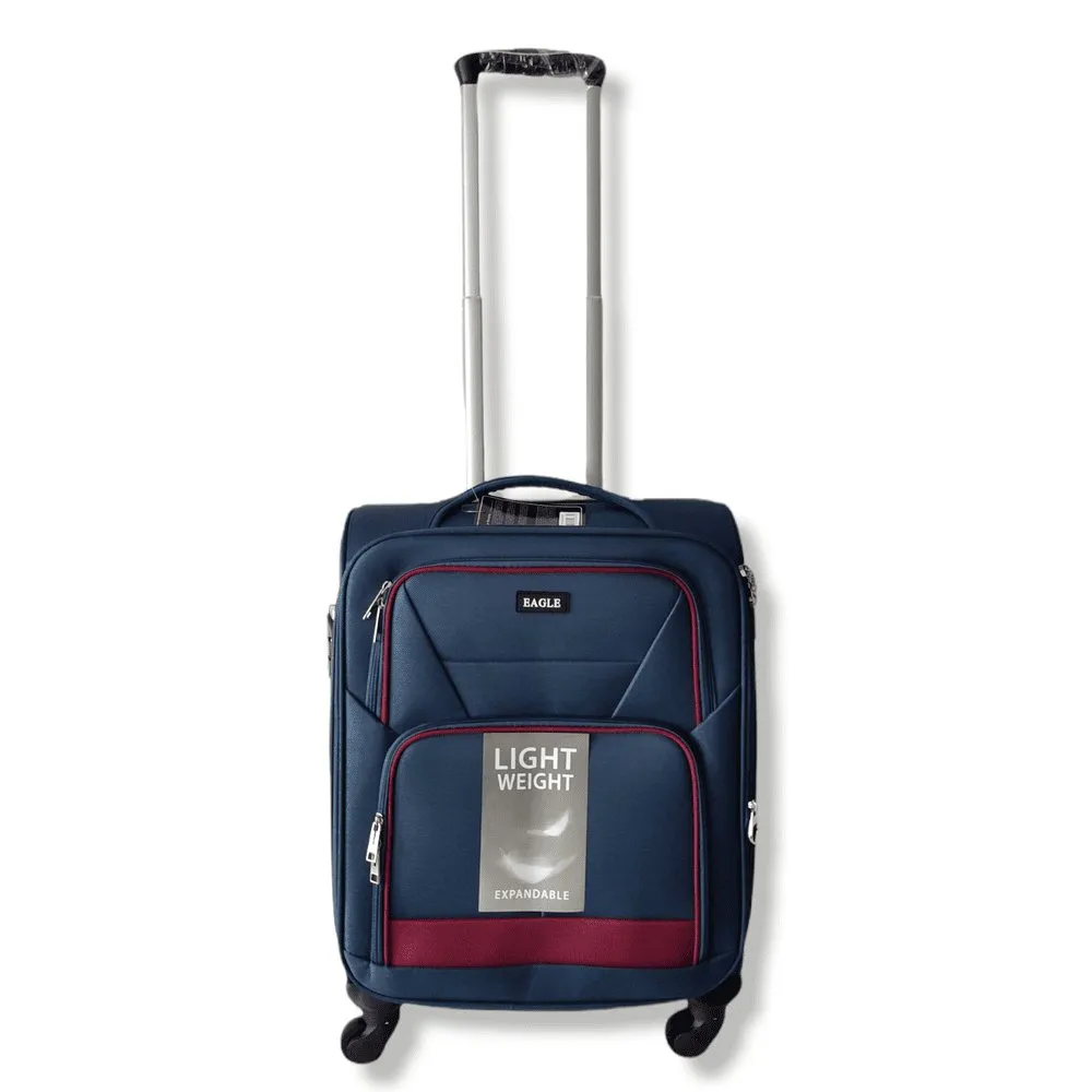 Eagle Lightweight and Durable Cabin Bags with Expandable Capacity - 4 Wheels for Easy Maneuvering - S,M,L,XL Navy