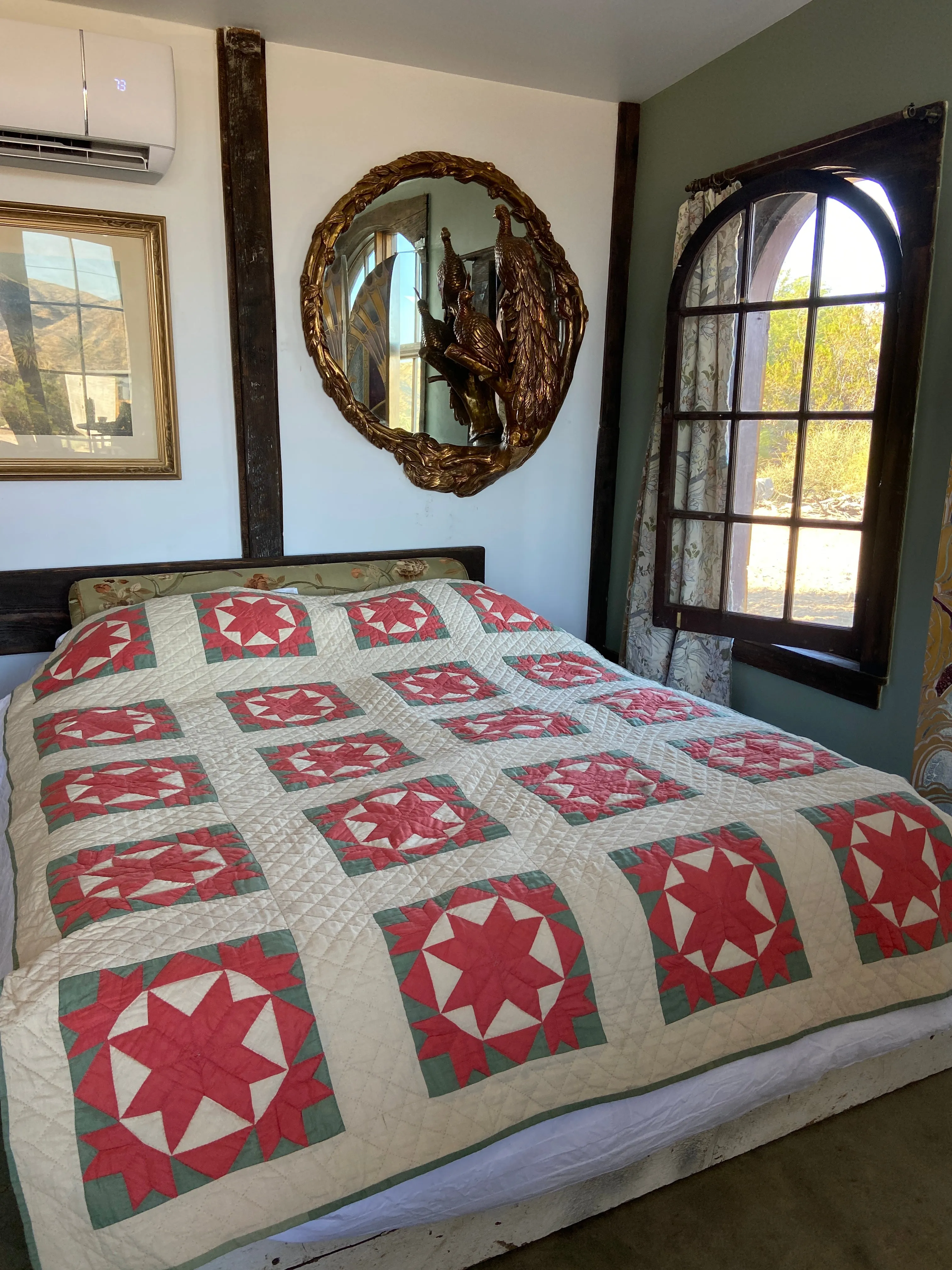 Early 1900s Ribbon Star Hand Sitched Quilt