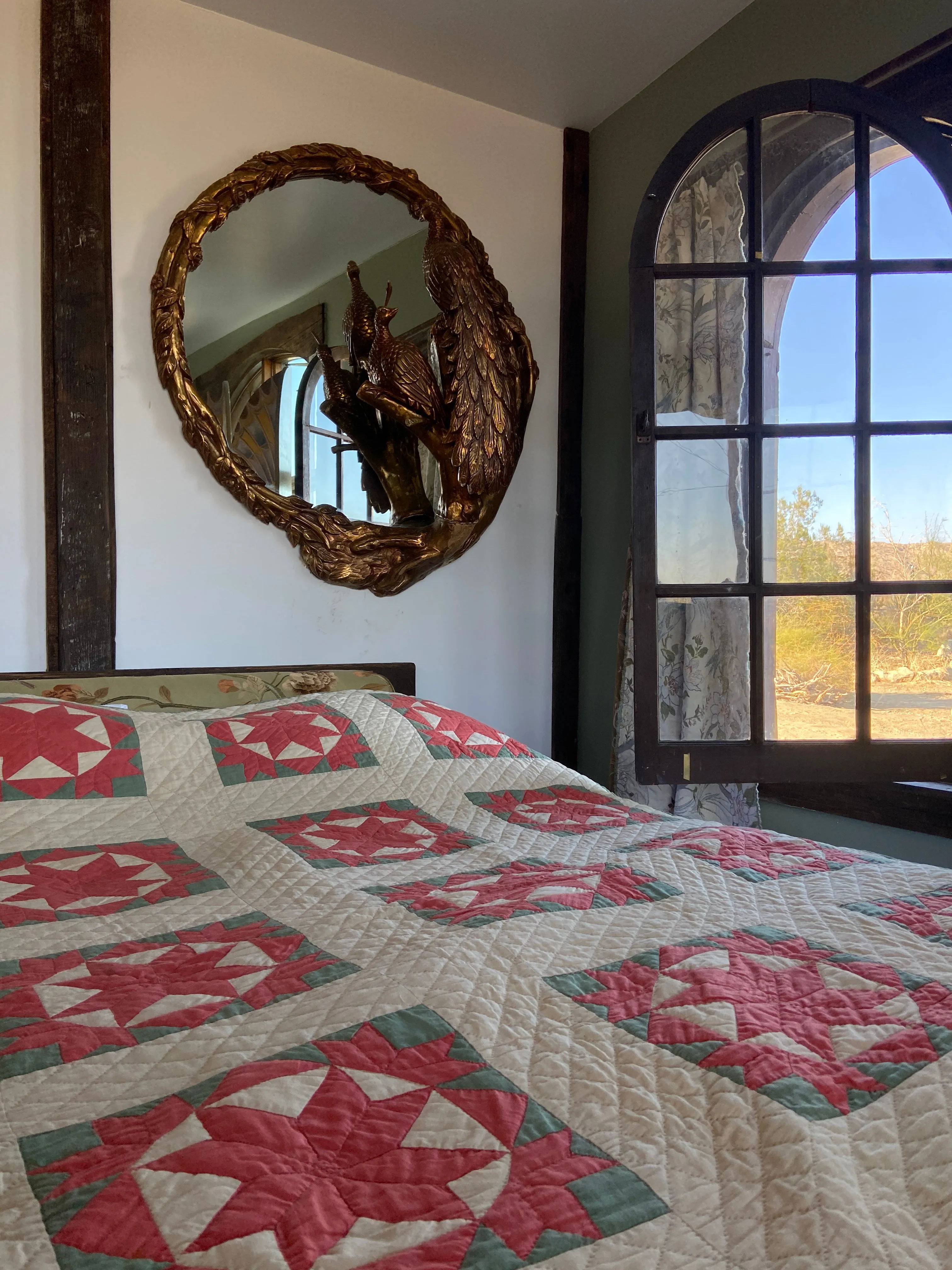 Early 1900s Ribbon Star Hand Sitched Quilt