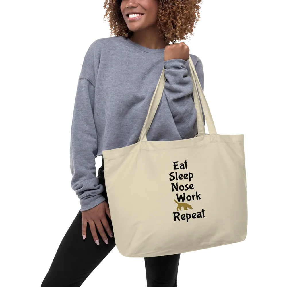 Eat Sleep Nose Work Repeat X-Large Tote/ Shopping Bags
