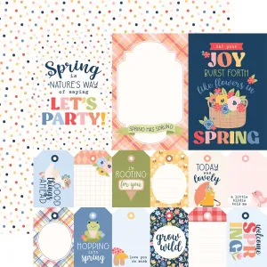 Echo Park - Blossoms and Bees - 12x12 Single Sheet - Multi Journaling Cards