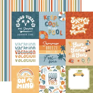Echo Park - Summer Vibes - 12x12 Single Sheet / 4x4 Journaling Cards