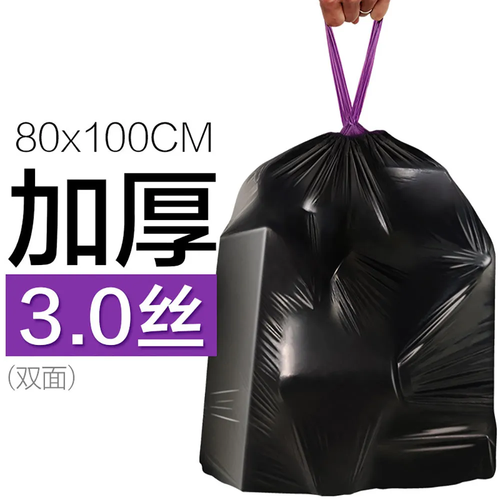Eclean Automatic Closure Large Trash Bags Black 80x100cm - 12 Bags x 3 Rolls