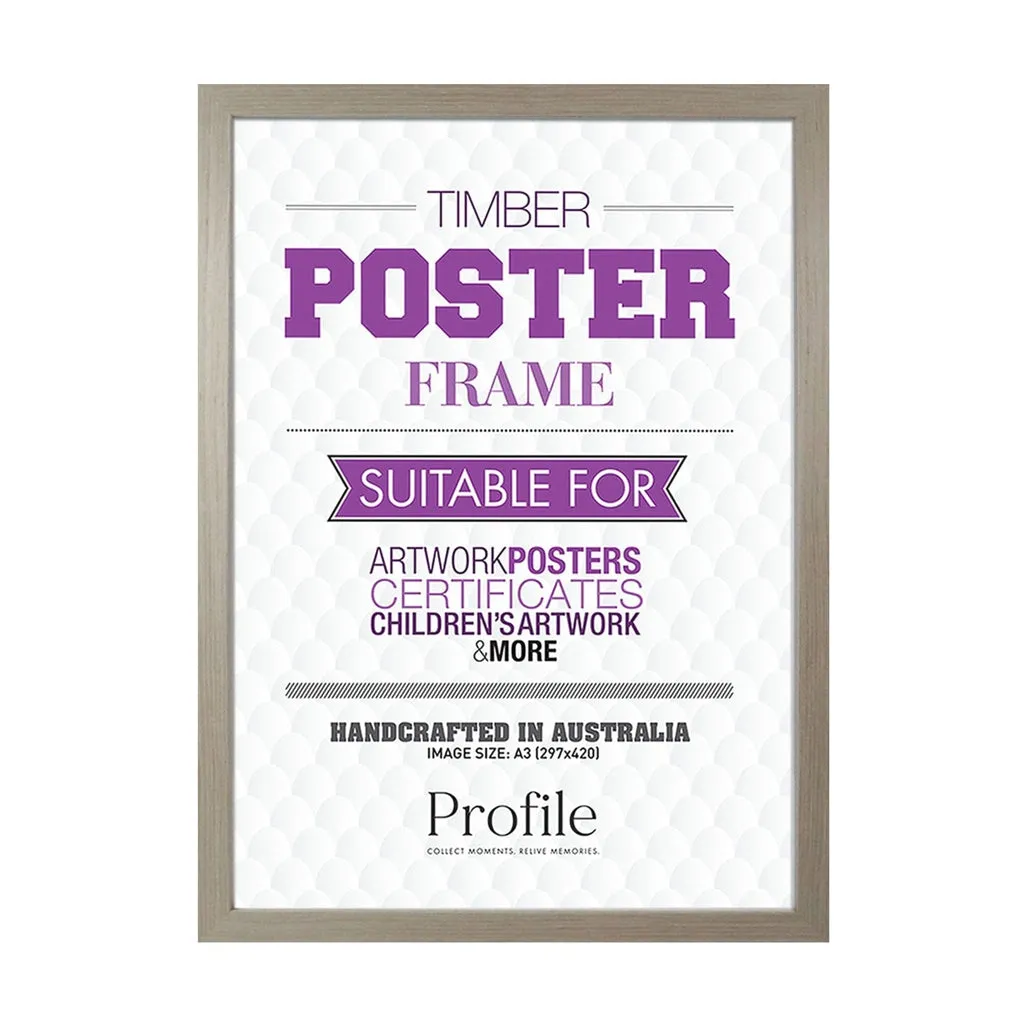 Elegant Stone Ash Timber A3 Picture Frame