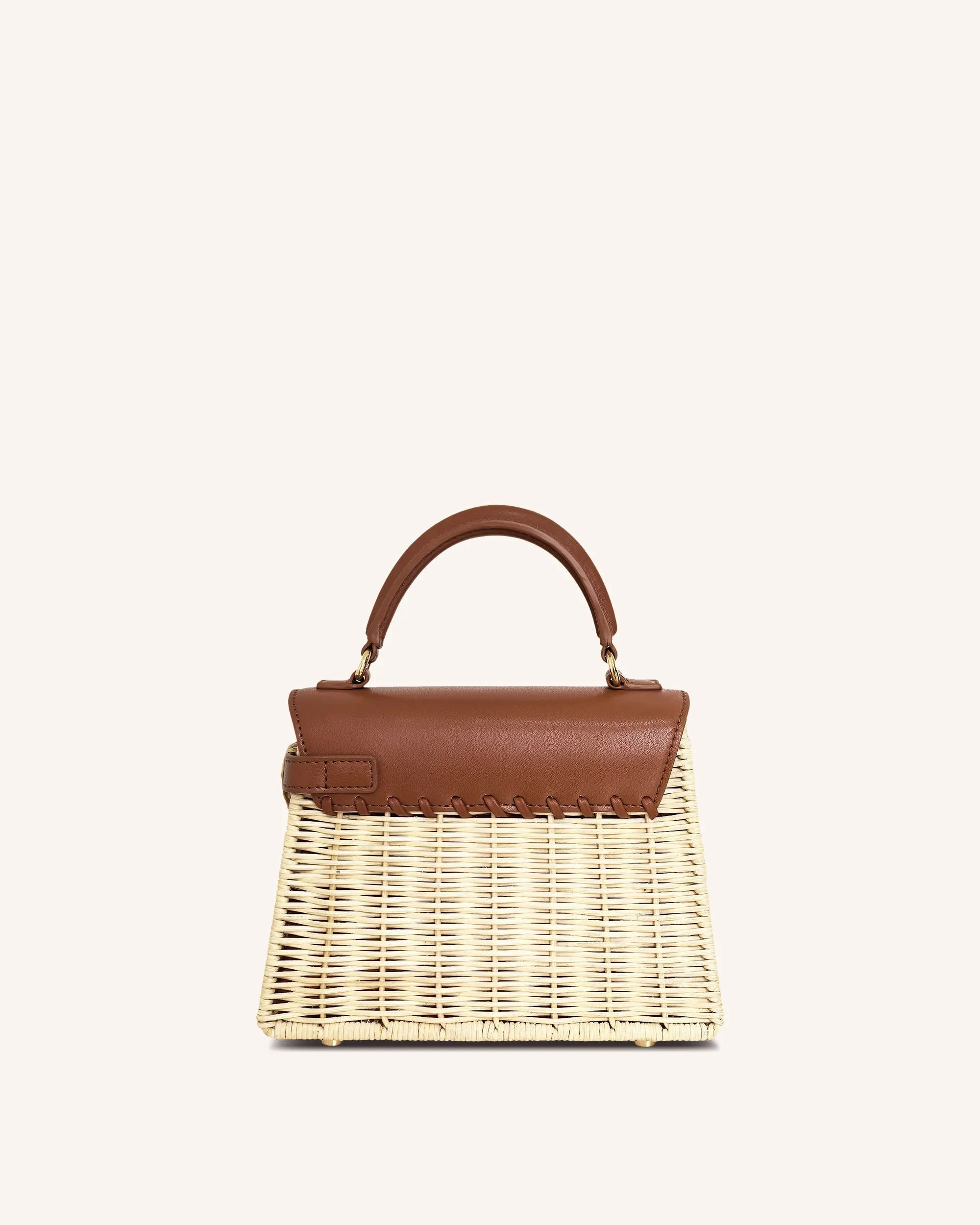 Elise Natural Rattan Weaving  Handbag - Brown Rattan