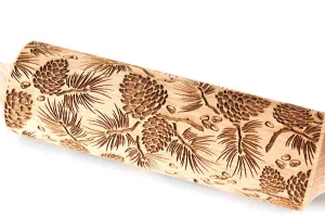 Embossed Rolling Pin, Сedar Cone, Clay Stamp, Pottery Roller, Christmas Gift