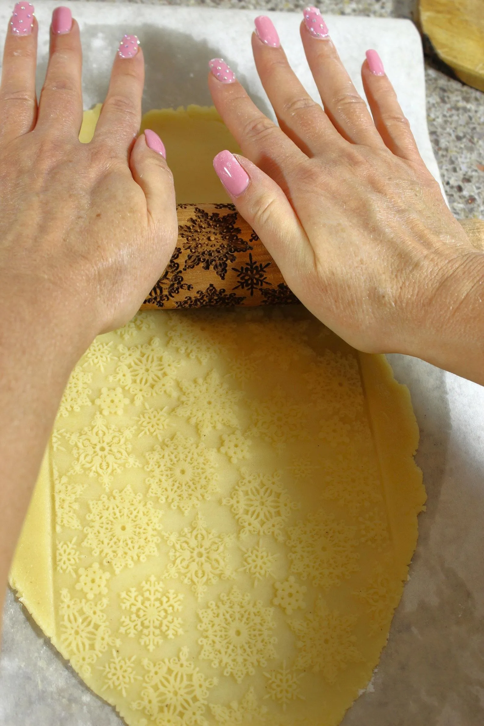 Embossed Rolling Pin, Сedar Cone, Clay Stamp, Pottery Roller, Christmas Gift