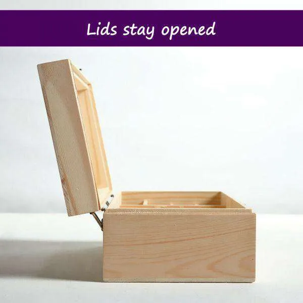 ESSENTIAL OIL STORAGE BOX WOODEN 25 SLOTS AROMATHERAPY CONTAINER ORGANISER