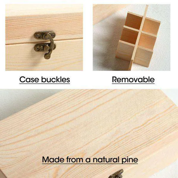 ESSENTIAL OIL STORAGE BOX WOODEN 25 SLOTS AROMATHERAPY CONTAINER ORGANISER